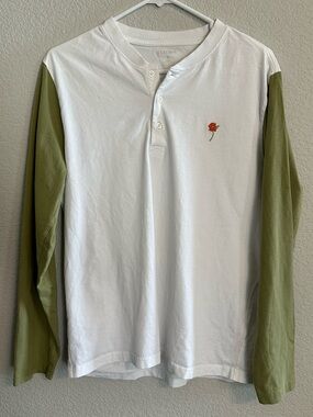 Bonobos  Midweight Baseball Tee Shirt with Olive Sleeves